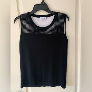 Calvin Klein Black Sleeveless Top Size Medium Black